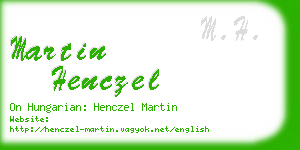 martin henczel business card